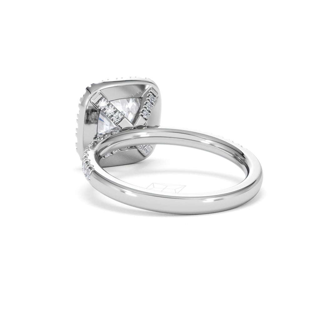 2.60ct Beatrice Lab Diamond Halo Engagement Ring in Platinum F/VS1