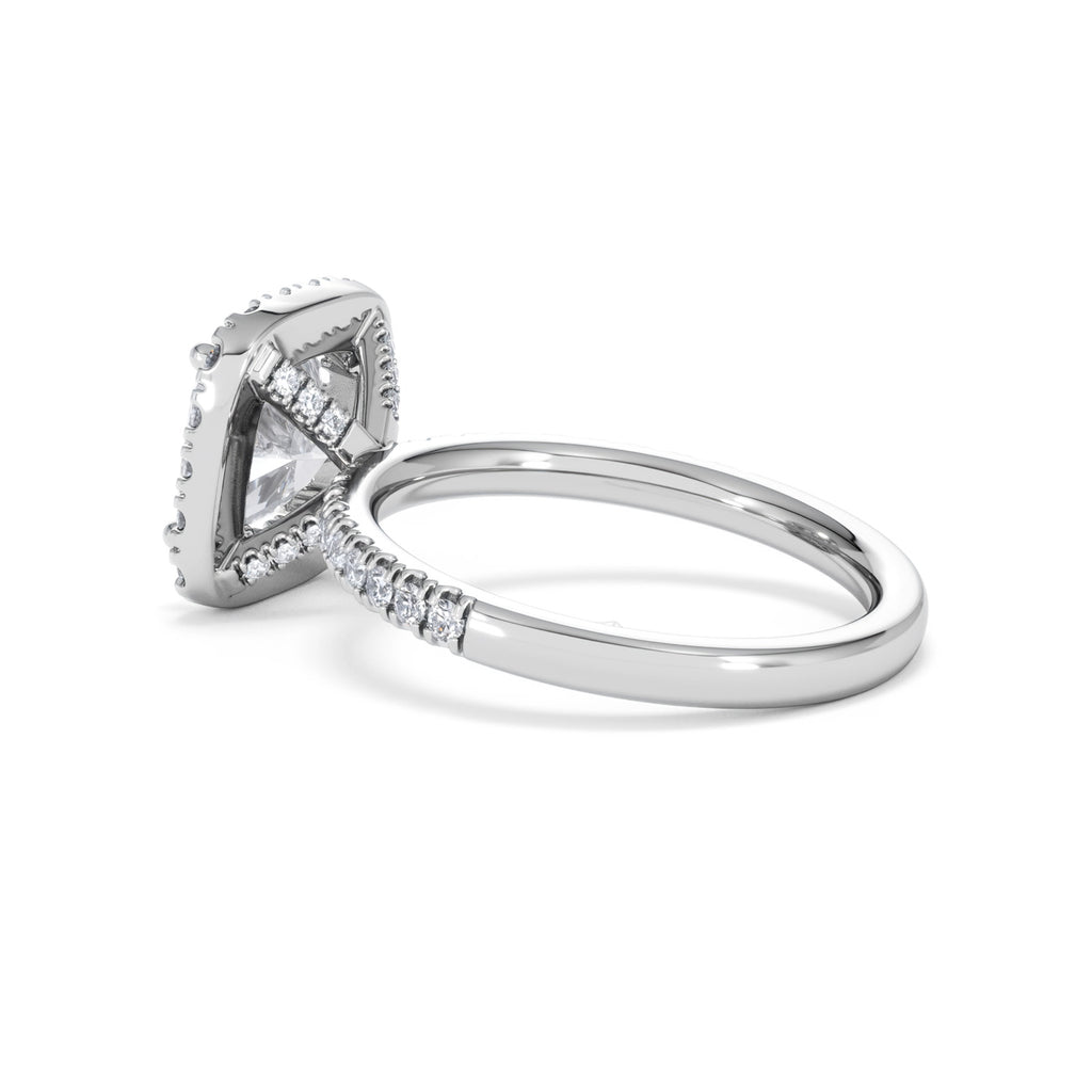 2.60ct Beatrice Lab Diamond Halo Engagement Ring in Platinum F/VS1