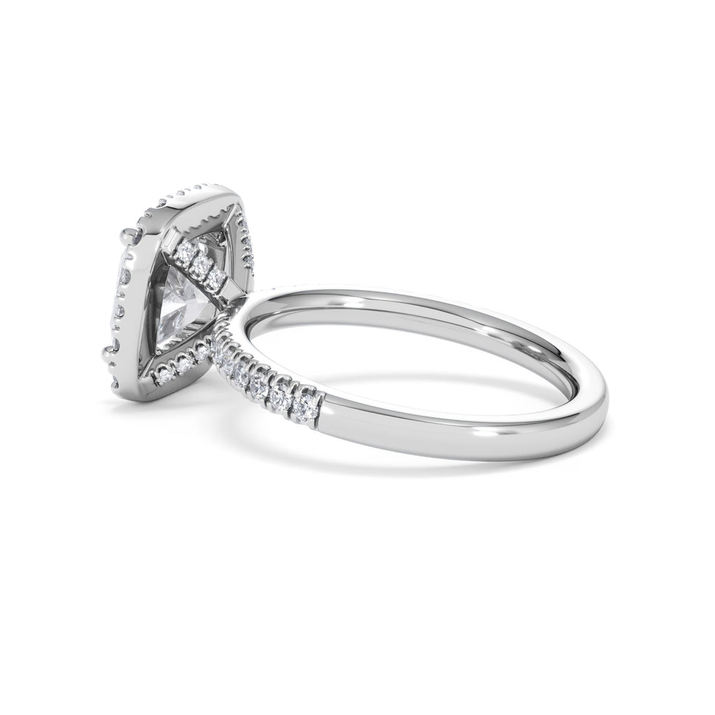 2.60ct Beatrice Lab Diamond Halo Engagement Ring 18K White Gold F/VS1