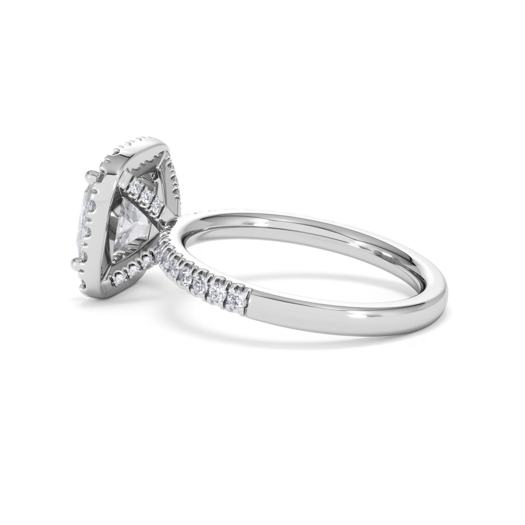 2.60ct Beatrice Lab Diamond Halo Engagement Ring in Platinum F/VS1