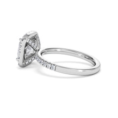 2.60ct Beatrice Lab Diamond Halo Engagement Ring in Platinum F/VS1