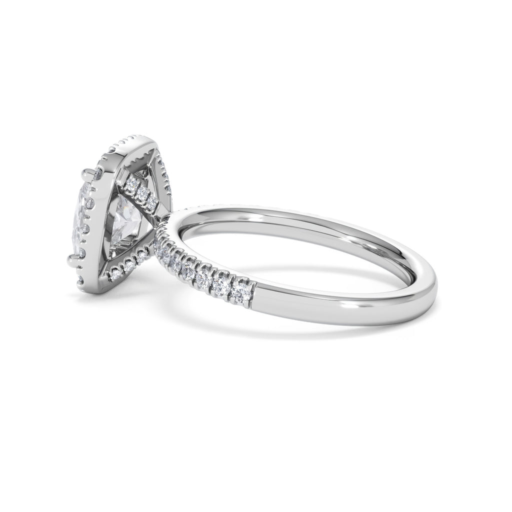 2.60ct Beatrice Lab Diamond Halo Engagement Ring in Platinum F/VS1