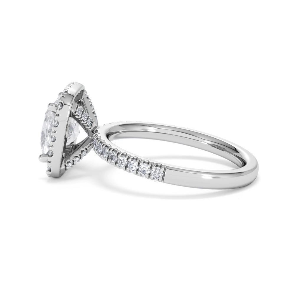 2.60ct Beatrice Lab Diamond Halo Engagement Ring in Platinum F/VS1