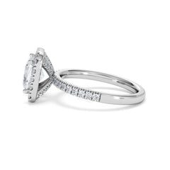 2.60ct Beatrice Lab Diamond Halo Engagement Ring in Platinum F/VS1