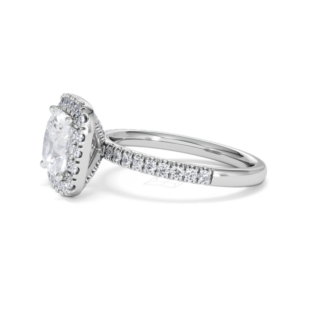 2.60ct Beatrice Lab Diamond Halo Engagement Ring in Platinum F/VS1