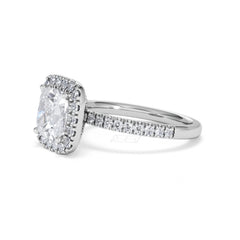 2.60ct Beatrice Lab Diamond Halo Engagement Ring in Platinum F/VS1