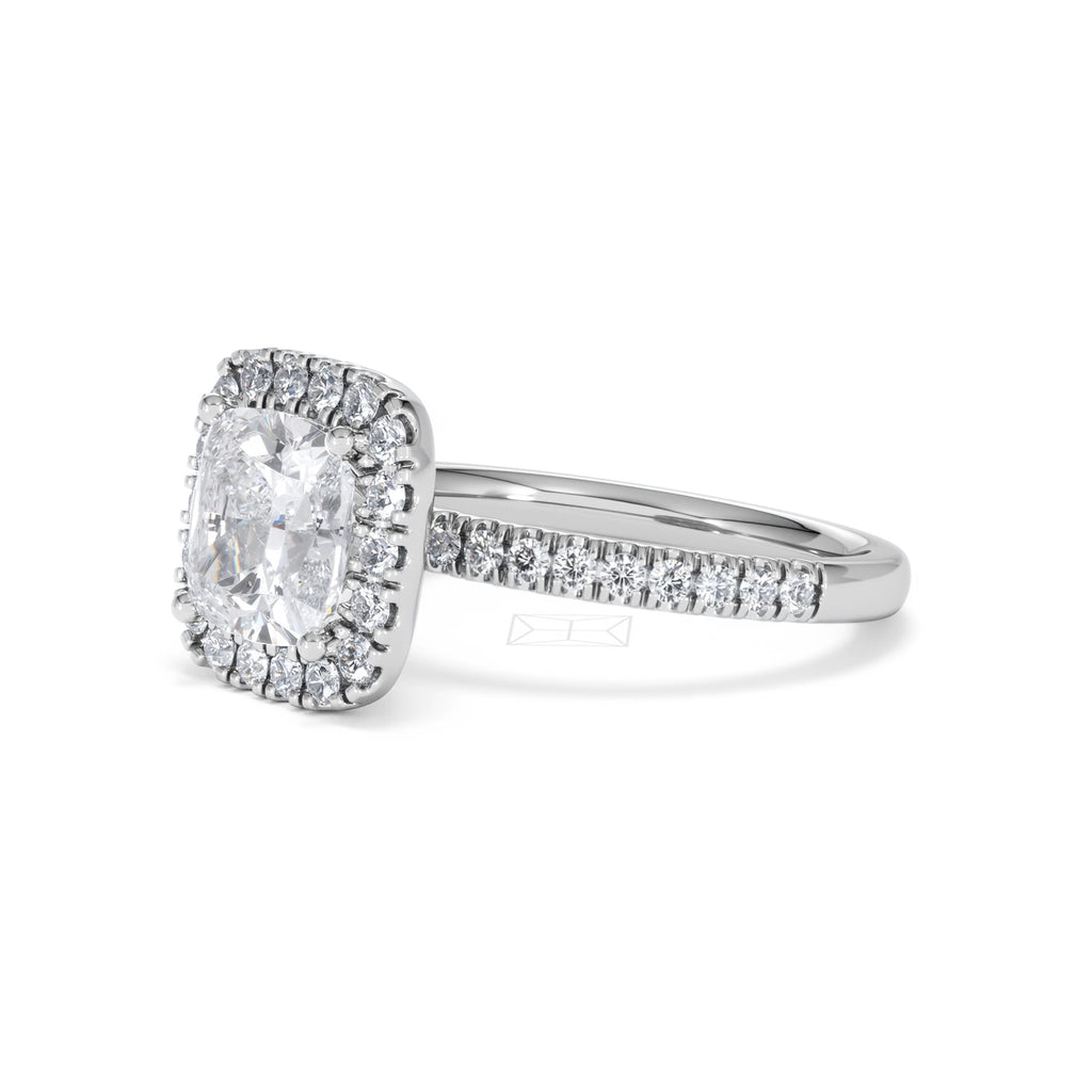 2.60ct Beatrice Lab Diamond Halo Engagement Ring in Platinum F/VS1
