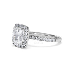 2.60ct Beatrice Lab Diamond Halo Engagement Ring in Platinum F/VS1