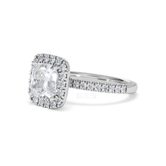 2.60ct Beatrice Lab Diamond Halo Engagement Ring in Platinum F/VS1