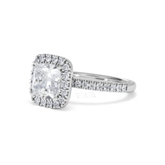 2.60ct Beatrice Lab Diamond Halo Engagement Ring 18K White Gold F/VS1