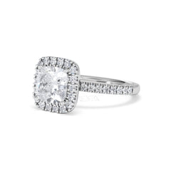 2.60ct Beatrice Lab Diamond Halo Engagement Ring in Platinum F/VS1