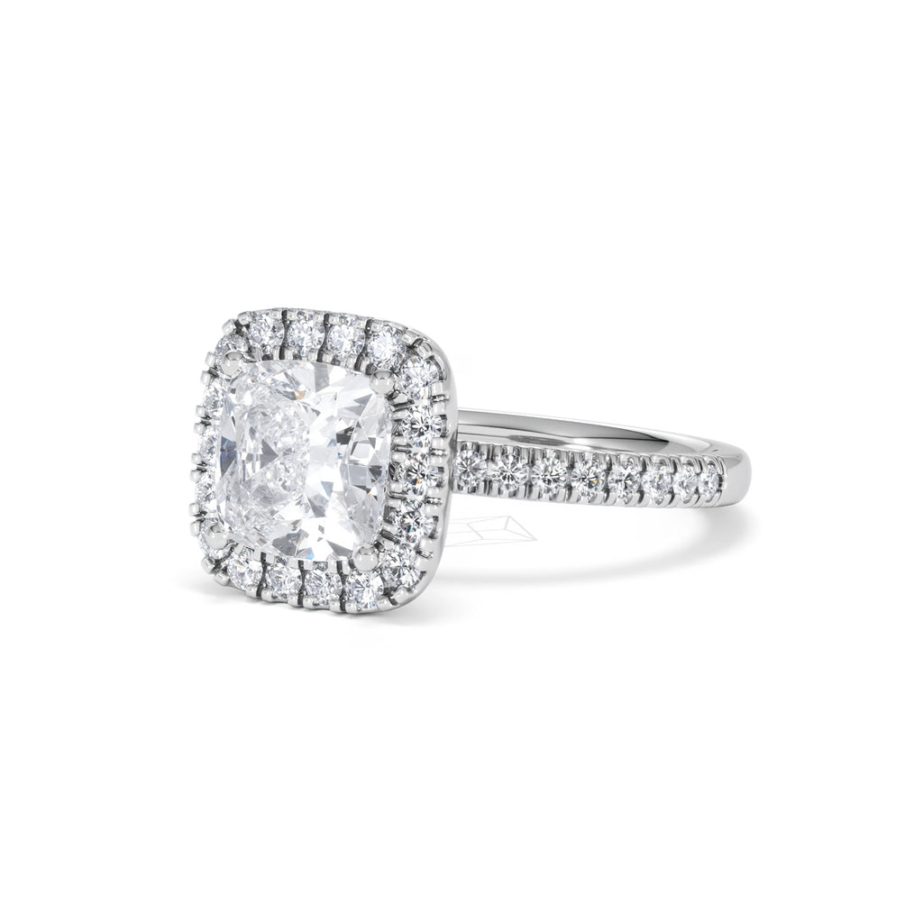 2.60ct Beatrice Lab Diamond Halo Engagement Ring in Platinum F/VS1
