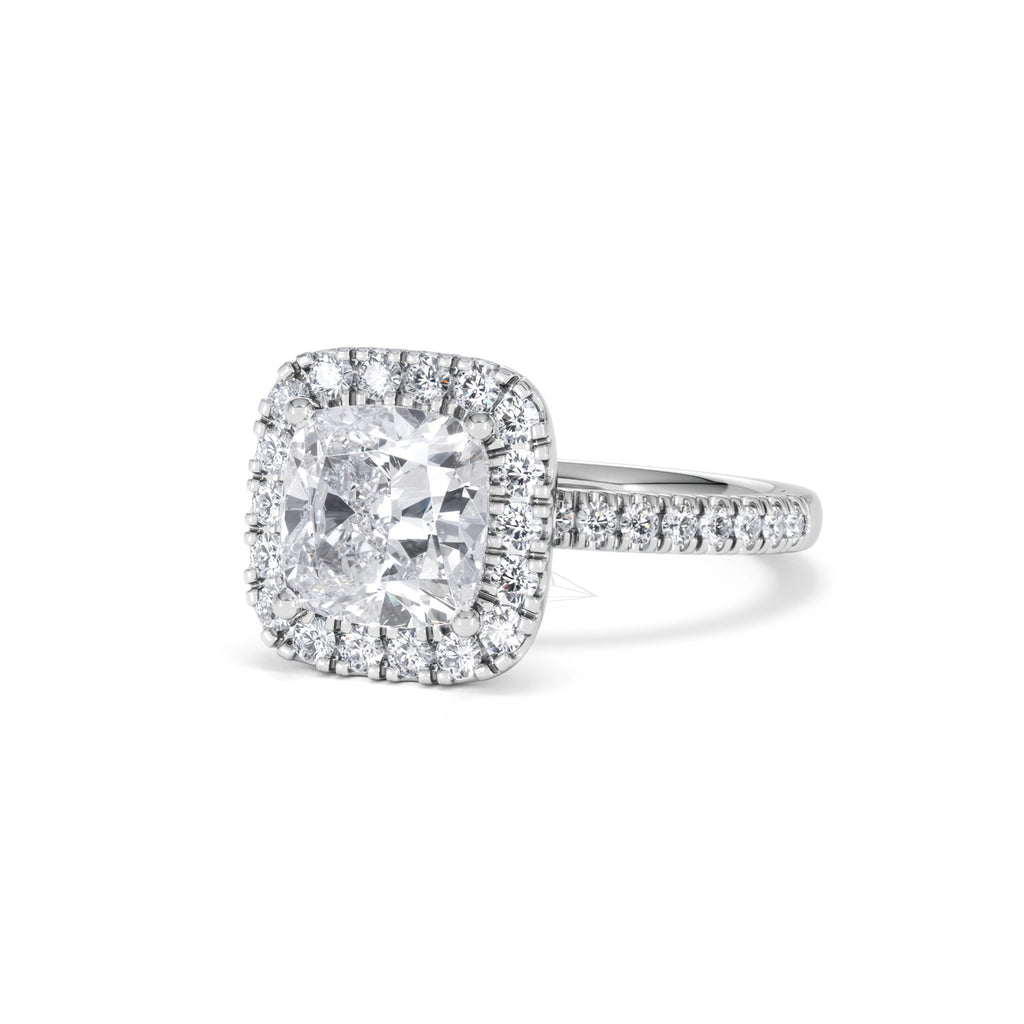 2.60ct Beatrice Lab Diamond Halo Engagement Ring 18K White Gold F/VS1