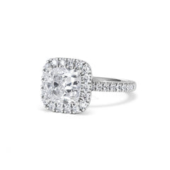 2.60ct Beatrice Lab Diamond Halo Engagement Ring 18K White Gold F/VS1
