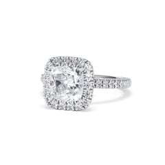 2.60ct Beatrice Lab Diamond Halo Engagement Ring in Platinum F/VS1