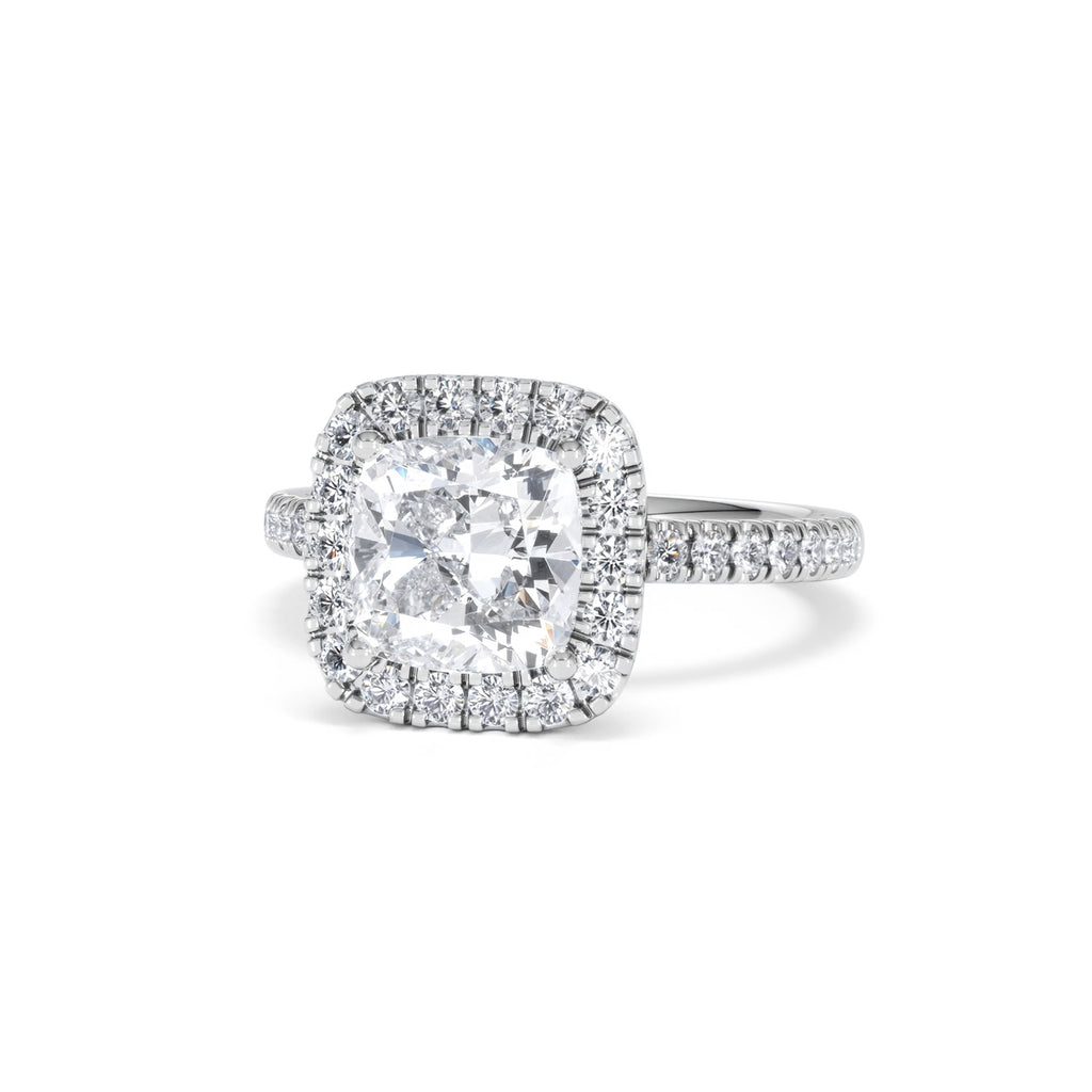 2.60ct Beatrice Lab Diamond Halo Engagement Ring in Platinum F/VS1