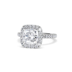 2.60ct Beatrice Lab Diamond Halo Engagement Ring in Platinum F/VS1