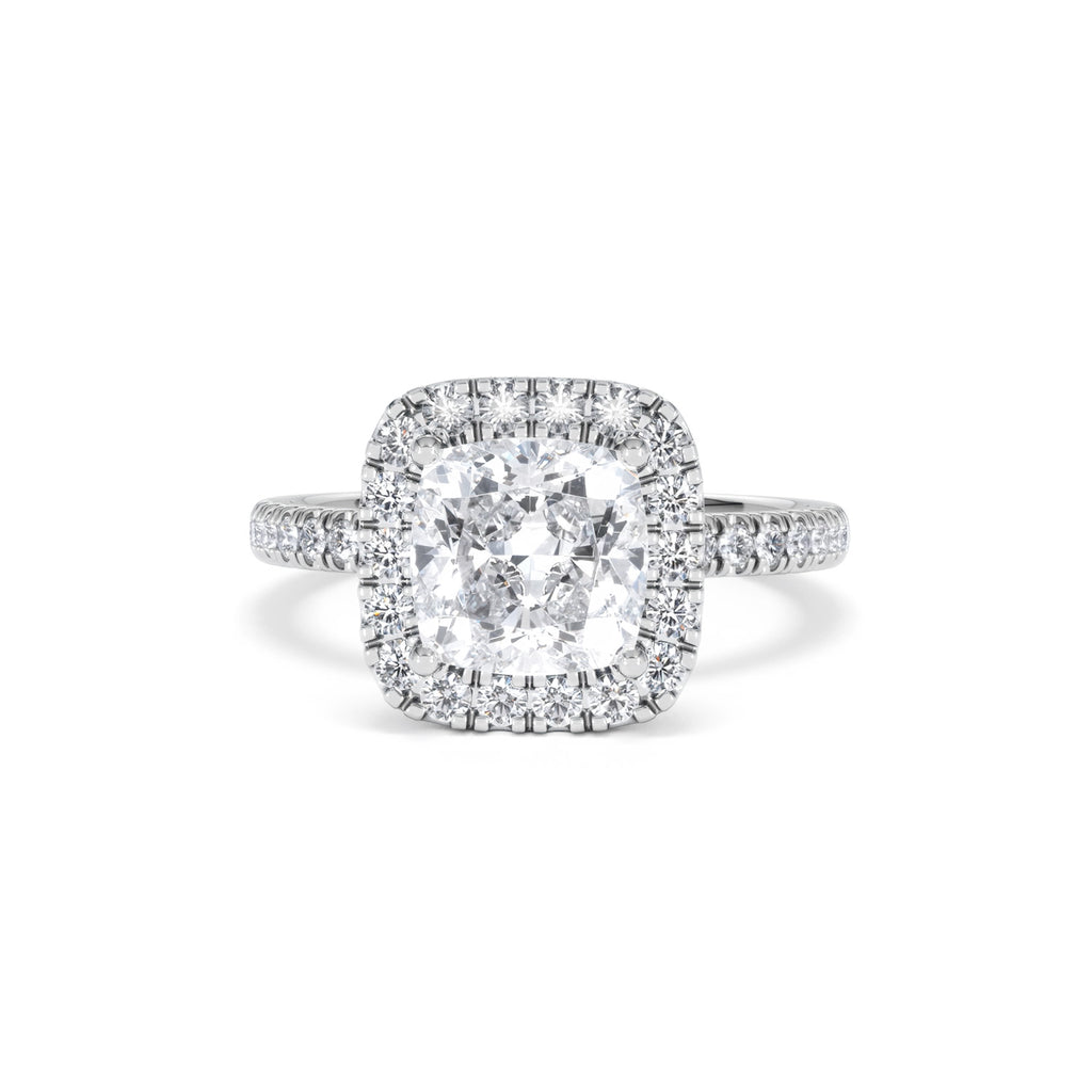 2.60ct Beatrice Lab Diamond Halo Engagement Ring in Platinum F/VS1
