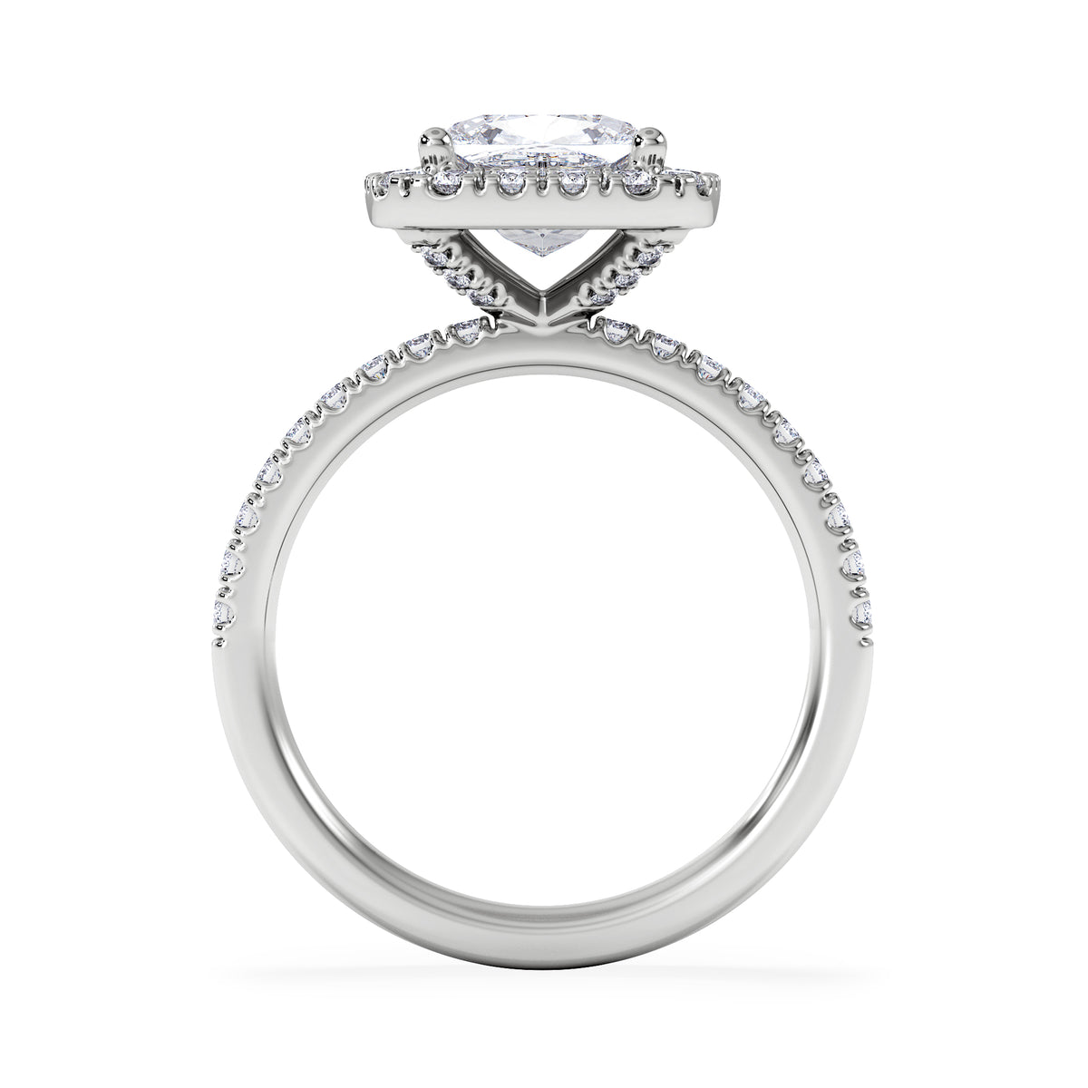 2.60ct Beatrice Lab Diamond Halo Engagement Ring in Platinum F/VS1