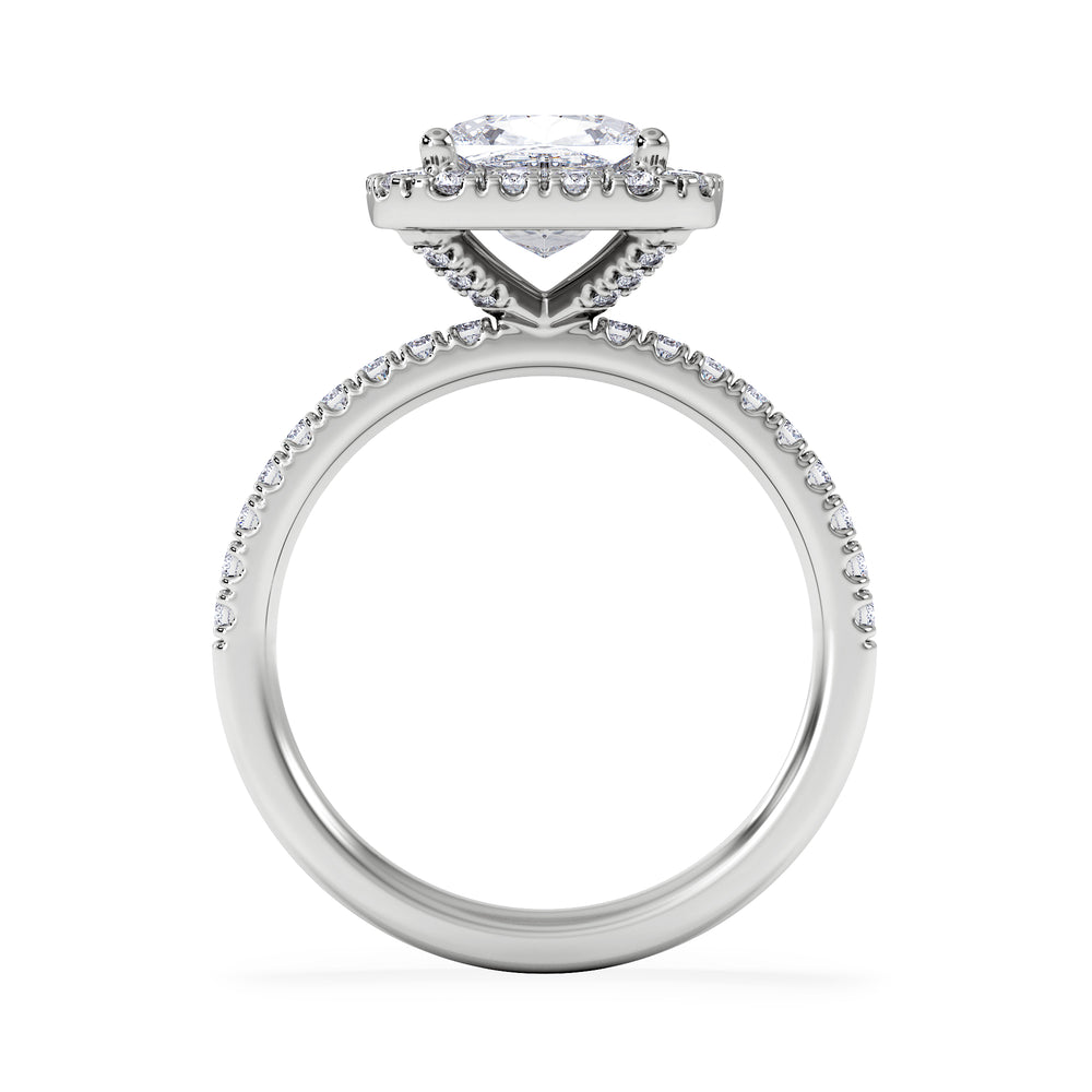 2.60ct Beatrice Lab Diamond Halo Engagement Ring 18K White Gold F/VS1