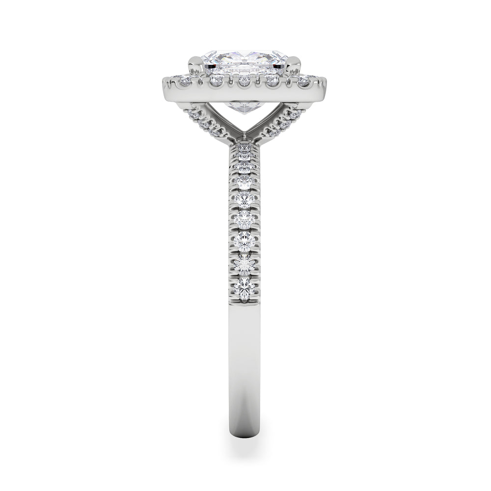 2.60ct Beatrice Lab Diamond Halo Engagement Ring in Platinum F/VS1