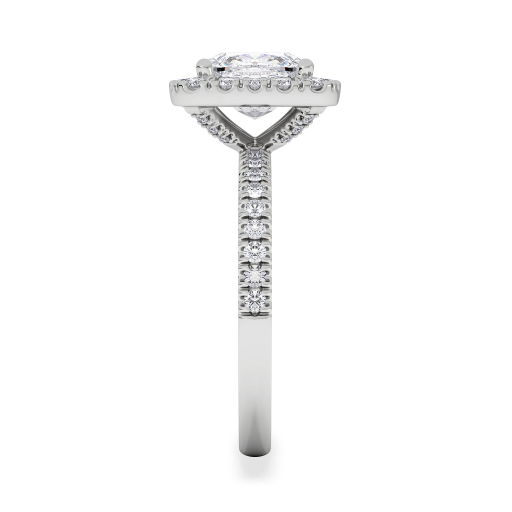 2.60ct Beatrice Lab Diamond Halo Engagement Ring in Platinum F/VS1