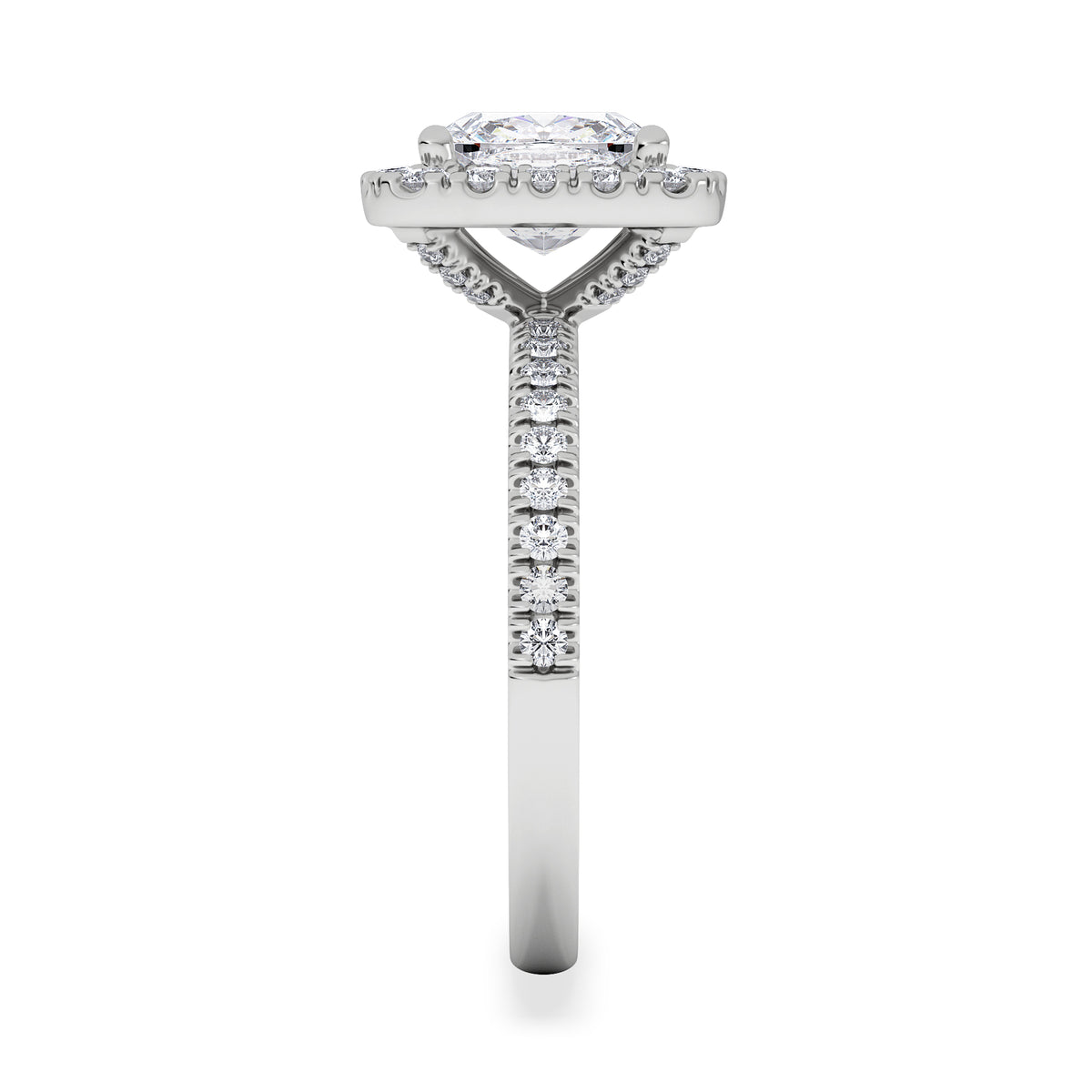 2.60ct Beatrice Lab Diamond Halo Engagement Ring 18K White Gold F/VS1