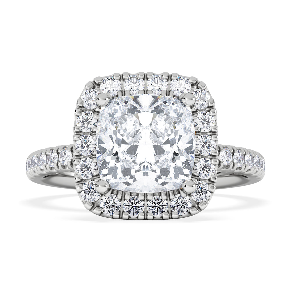 2.60ct Beatrice Lab Diamond Halo Engagement Ring in Platinum F/VS1