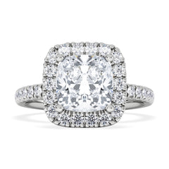 2.60ct Beatrice Lab Diamond Halo Engagement Ring in Platinum F/VS1