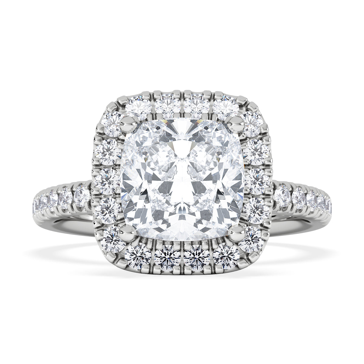 2.60ct Beatrice Lab Diamond Halo Engagement Ring in Platinum F/VS1