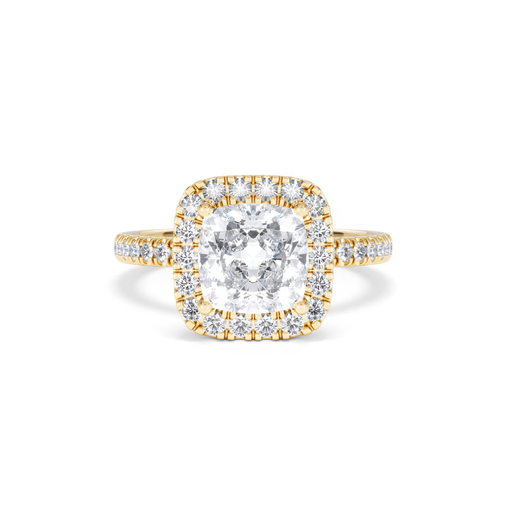 2.60ct Beatrice Lab Diamond Halo Engagement Ring in 18K Gold F/VS1