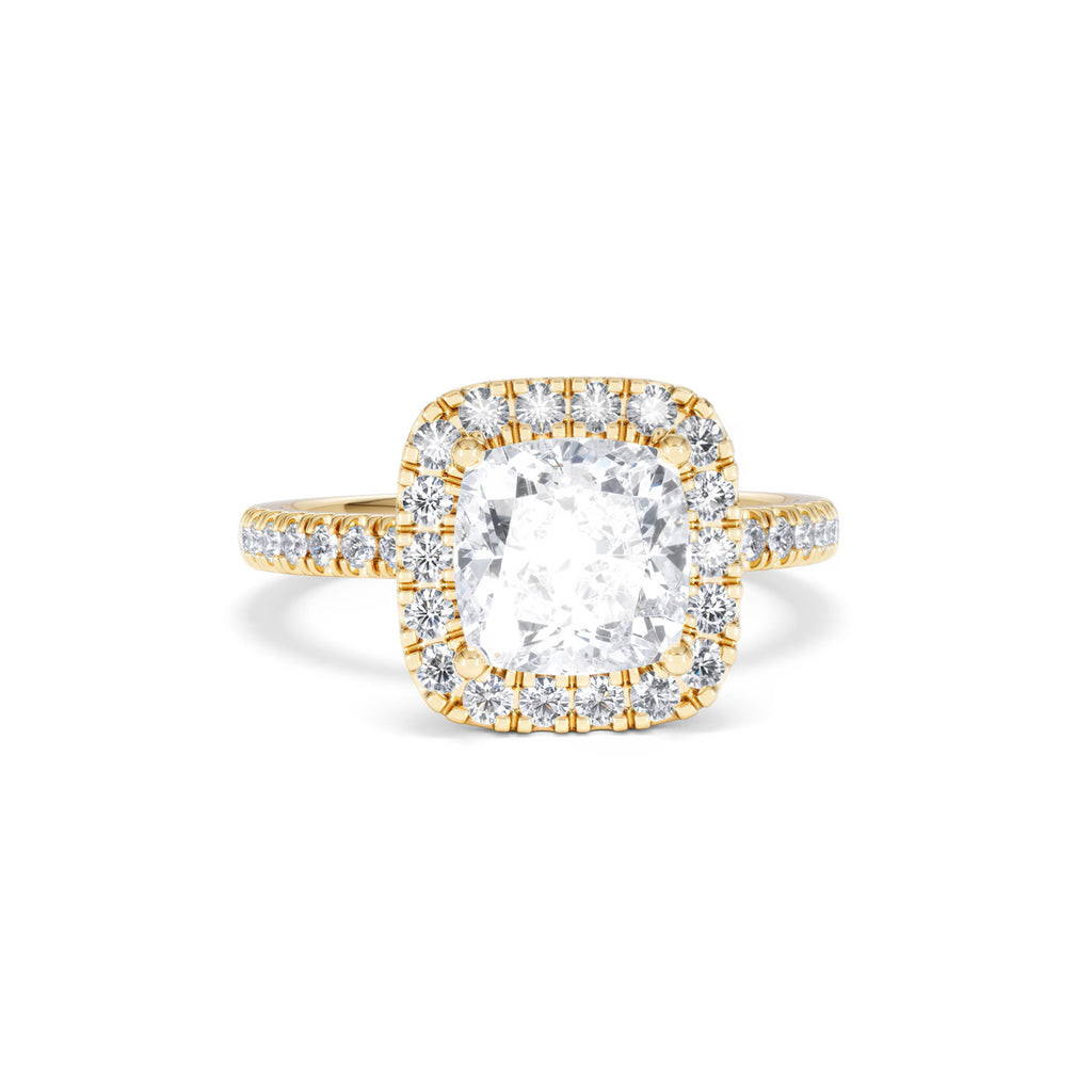 2.60ct Beatrice Lab Diamond Halo Engagement Ring in 18K Gold F/VS1