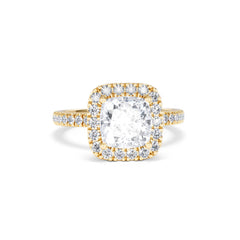 2.60ct Beatrice Lab Diamond Halo Engagement Ring in 18K Gold F/VS1