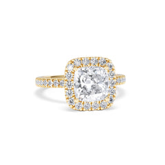 2.60ct Beatrice Lab Diamond Halo Engagement Ring in 18K Gold F/VS1