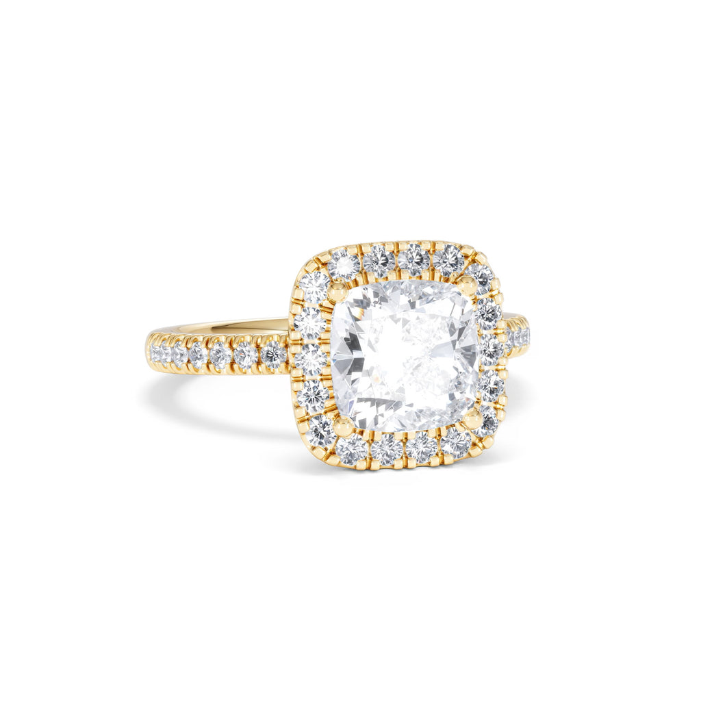 2.60ct Beatrice Lab Diamond Halo Engagement Ring in 18K Gold F/VS1