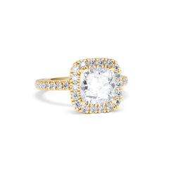 2.60ct Beatrice Lab Diamond Halo Engagement Ring in 18K Gold F/VS1