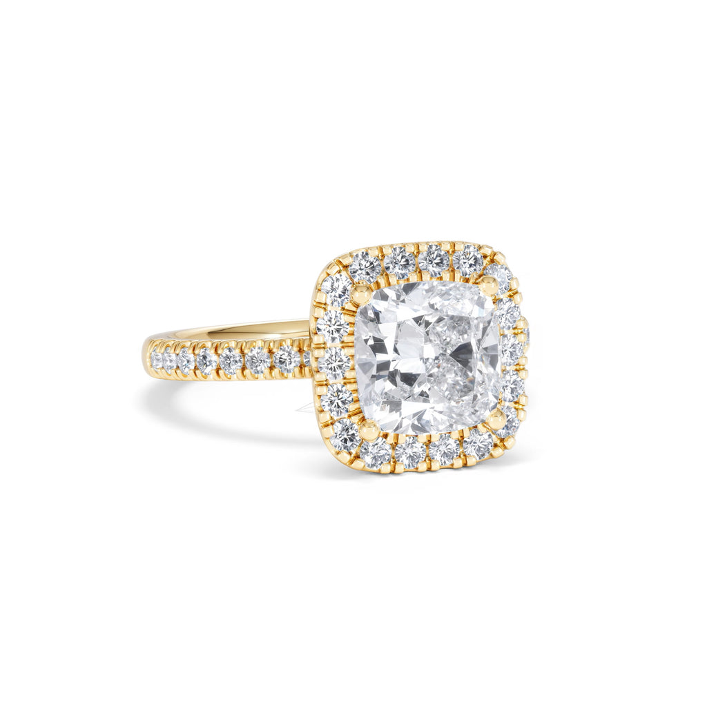 2.60ct Beatrice Lab Diamond Halo Engagement Ring in 18K Gold F/VS1
