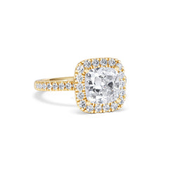 2.60ct Beatrice Lab Diamond Halo Engagement Ring in 18K Gold F/VS1