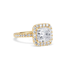 2.60ct Beatrice Lab Diamond Halo Engagement Ring in 18K Gold F/VS1