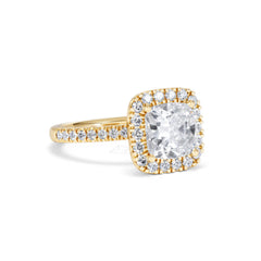 2.60ct Beatrice Lab Diamond Halo Engagement Ring in 18K Gold F/VS1