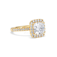 2.60ct Beatrice Lab Diamond Halo Engagement Ring in 18K Gold F/VS1