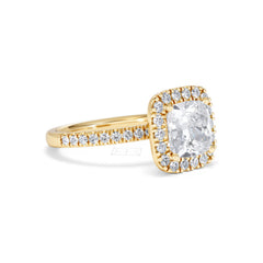 2.60ct Beatrice Lab Diamond Halo Engagement Ring in 18K Gold F/VS1