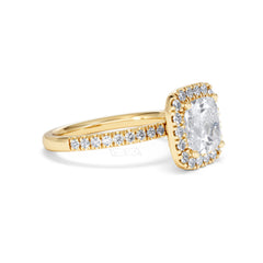 2.60ct Beatrice Lab Diamond Halo Engagement Ring in 18K Gold F/VS1