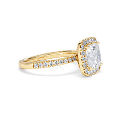 2.60ct Beatrice Lab Diamond Halo Engagement Ring in 18K Gold F/VS1