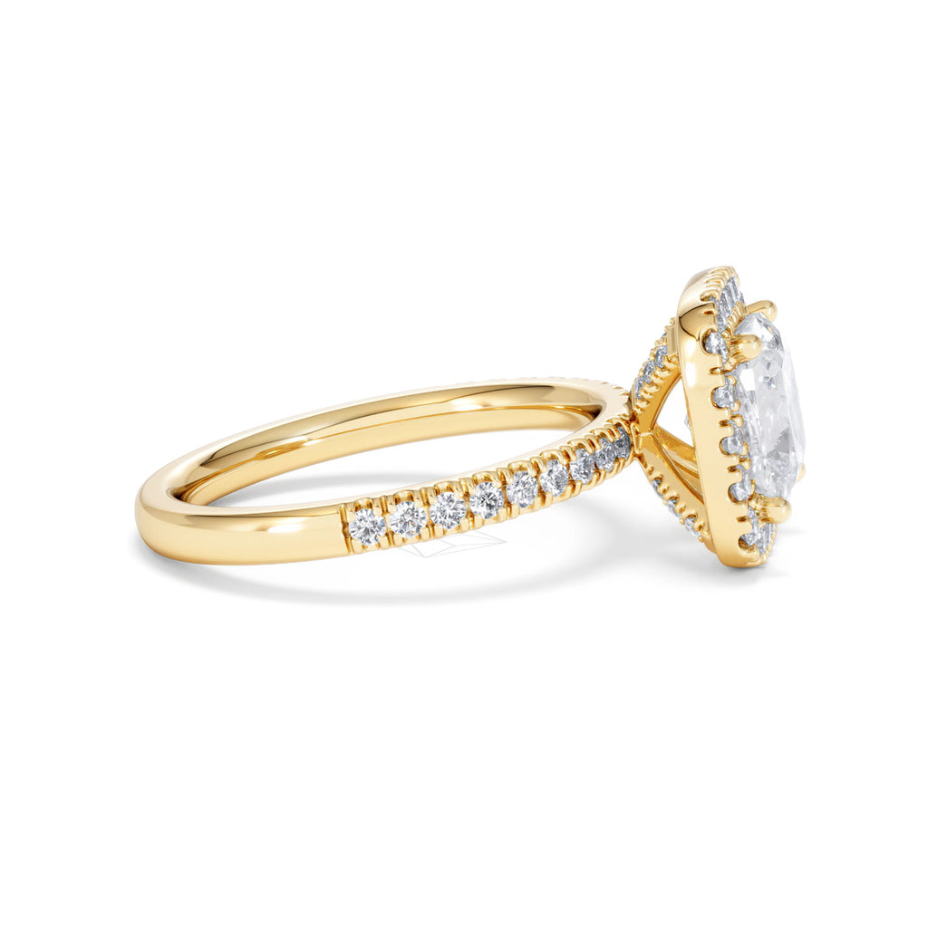2.60ct Beatrice Lab Diamond Halo Engagement Ring in 18K Gold F/VS1