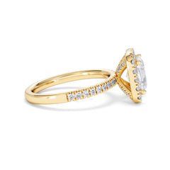 2.60ct Beatrice Lab Diamond Halo Engagement Ring in 18K Gold F/VS1