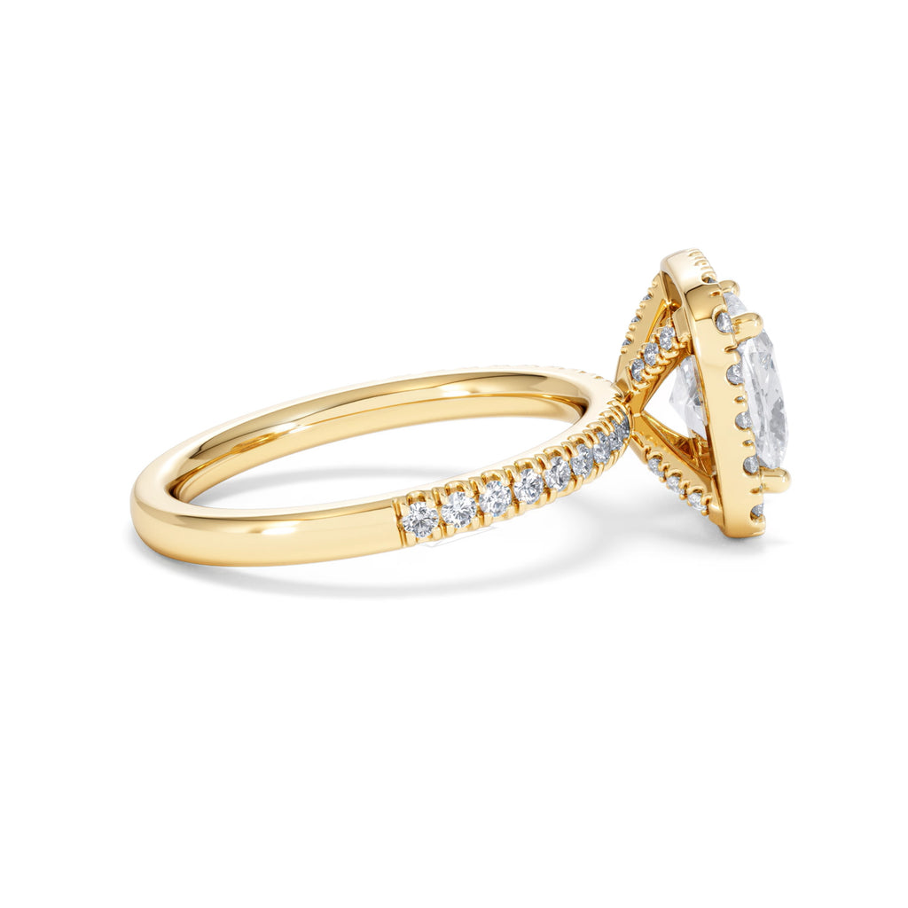 2.60ct Beatrice Lab Diamond Halo Engagement Ring in 18K Gold F/VS1