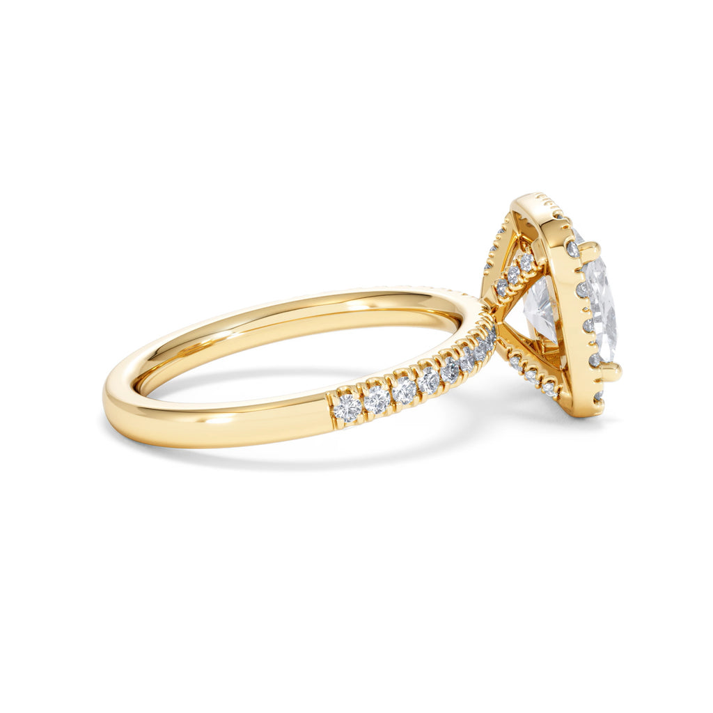 2.60ct Beatrice Lab Diamond Halo Engagement Ring in 18K Gold F/VS1