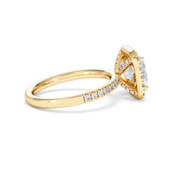 2.60ct Beatrice Lab Diamond Halo Engagement Ring in 18K Gold F/VS1