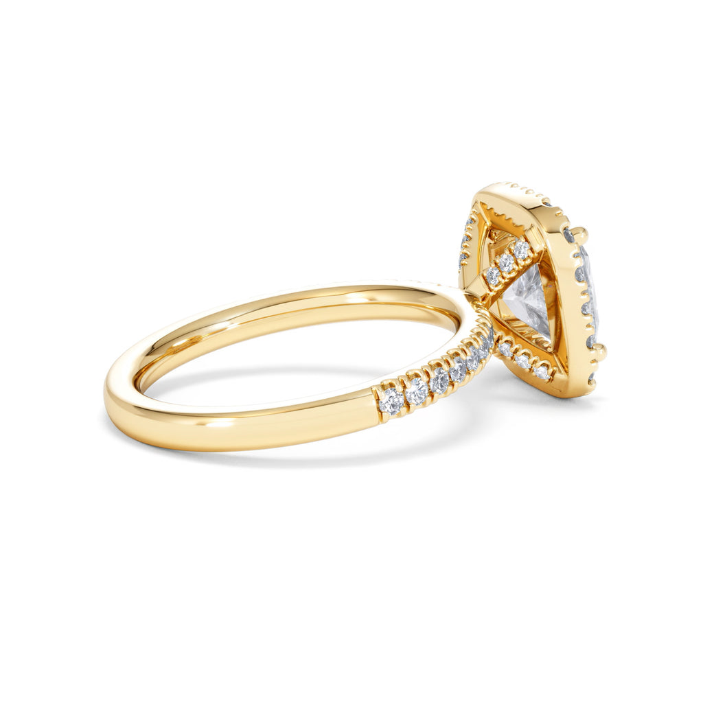 2.60ct Beatrice Lab Diamond Halo Engagement Ring in 18K Gold F/VS1